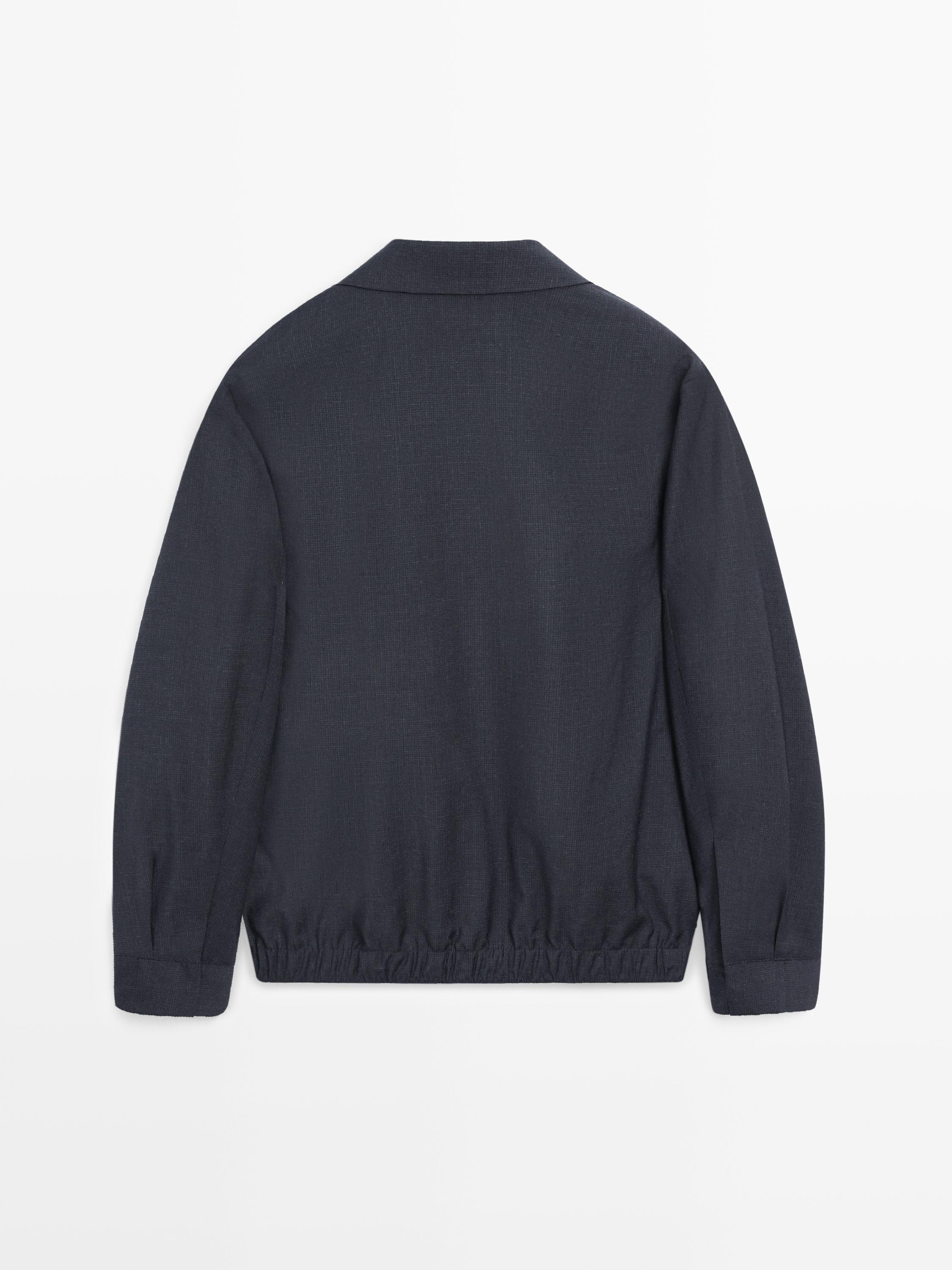 Blouson pied-de-poule laine